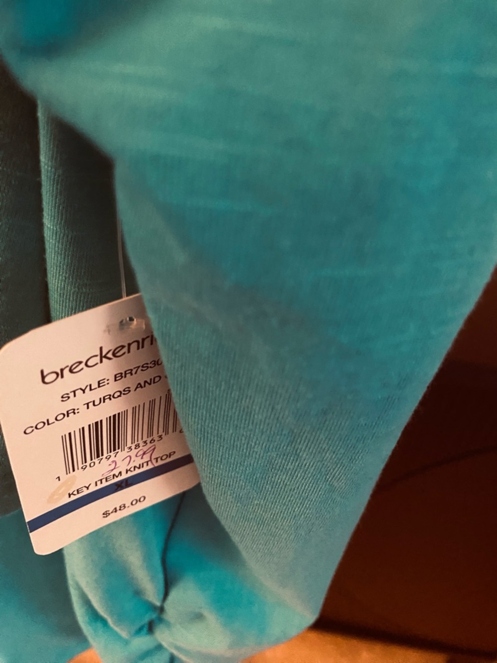 Breckenridge Blue Top With Silver Tone Embellishments - Picture 3 of 8